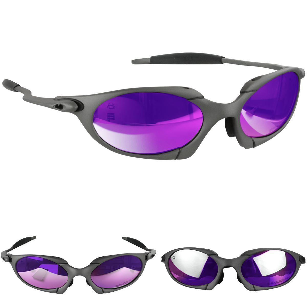 Miniatura Oculos Sol Masculino Proteção Uv Lupa Cinza Metal + Case