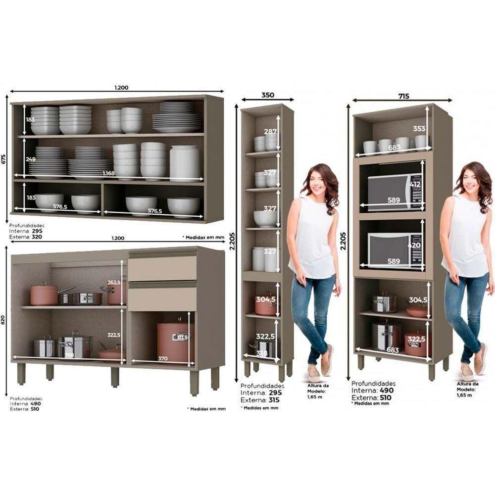 Miniatura Cozinha Completa Connect ( Armários Balcões Paneleiros Complementos) Duna/cristalHenn