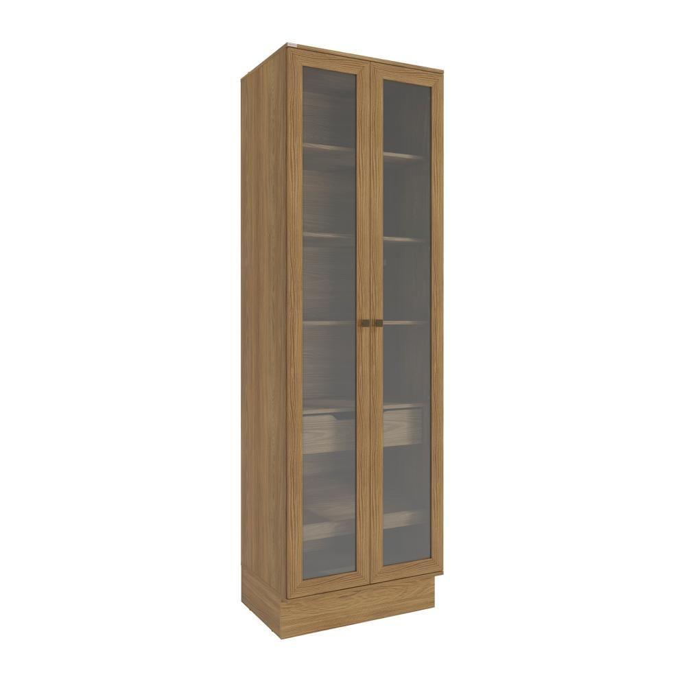Miniatura Cristaleira Celeste Kappesberg 100% Mdf 2 Portas 1 Gaveta Nogueira 72cm