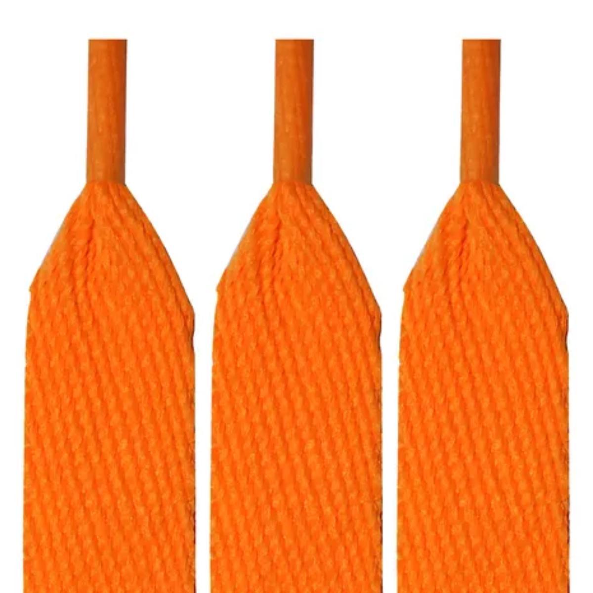 Miniatura Par De Cadarço Laranja Abobora Neon Chato Tradicional 120Cm