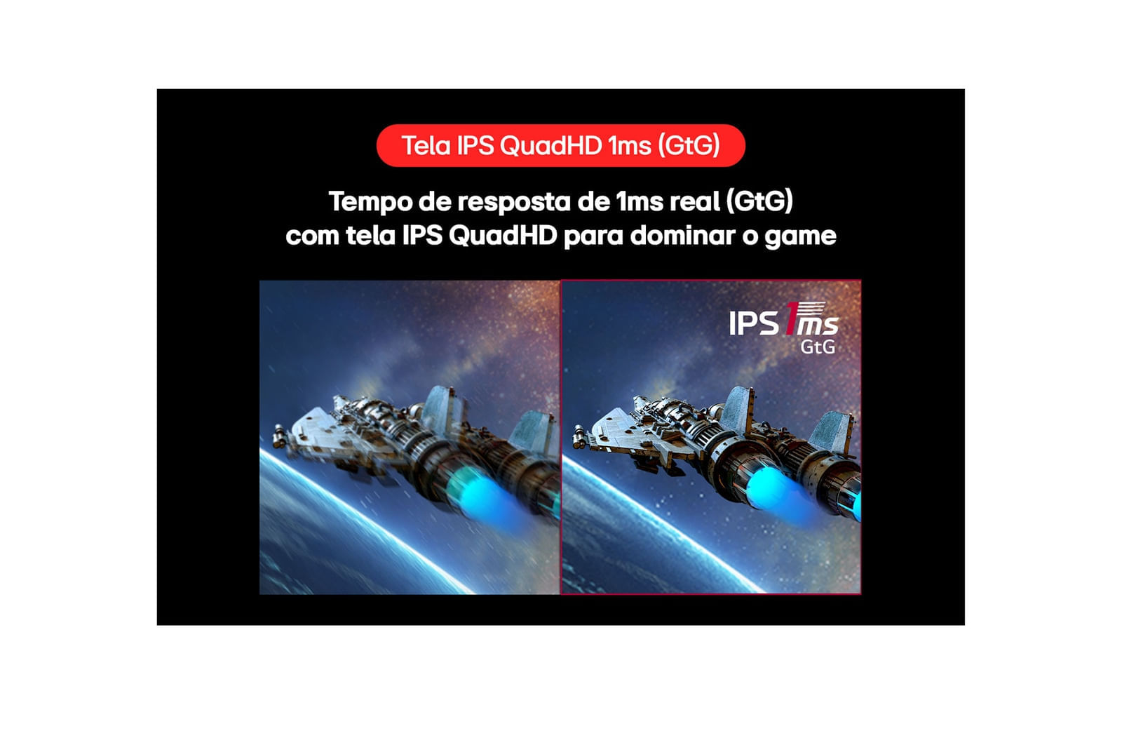 Monitor Gamer LG UltraGear™ 27GR83Q-B Tela IPS 27’’,  QuadHD, 240 Hz, 1ms (GtG), NVIDIA G-SYNC, AMD FreeSync™ Premium HDR400