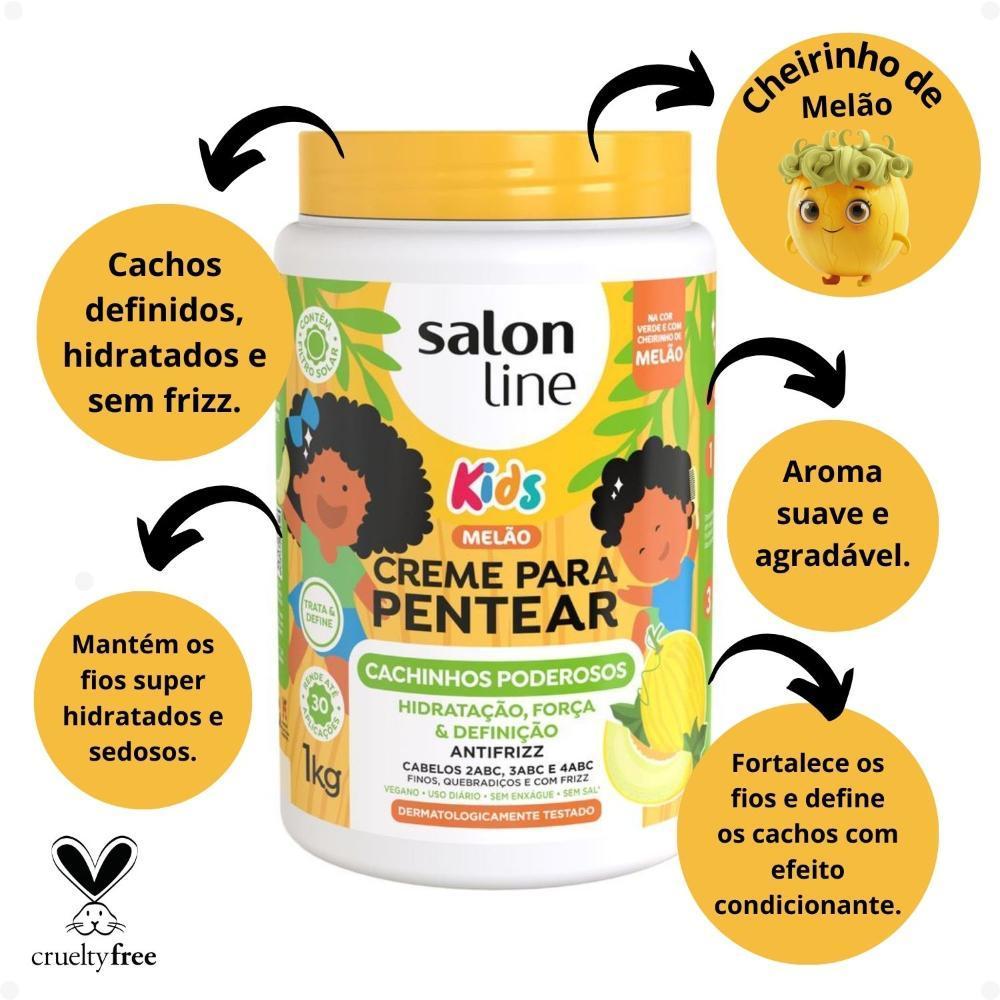 Miniatura Creme Para Pentear Salon Line Kids Melão 1Kg