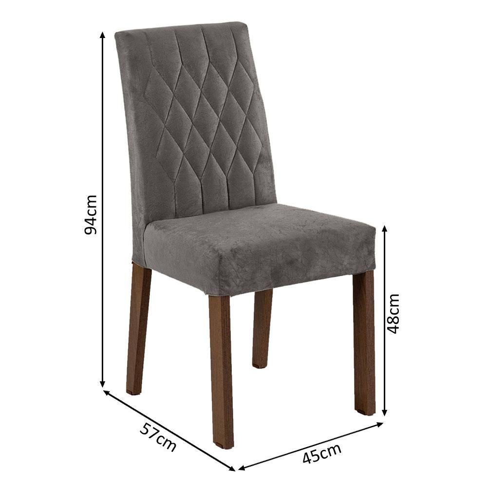 Kit 2 Cadeiras De Jantar 4256 Rustic/silver Madesa Rustic/silver