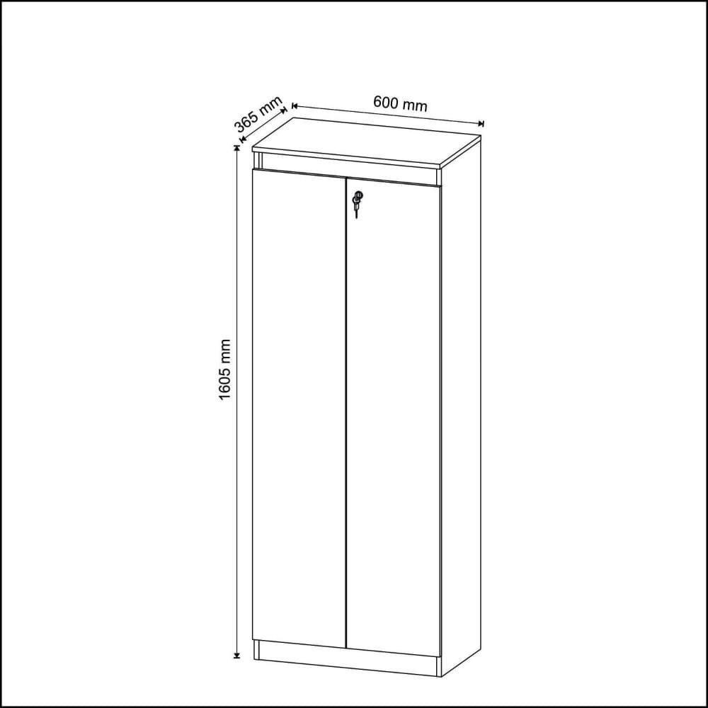 Miniatura Armário Alto com 2 Portas Para Escritório ME4151 Amêndoa/Preto