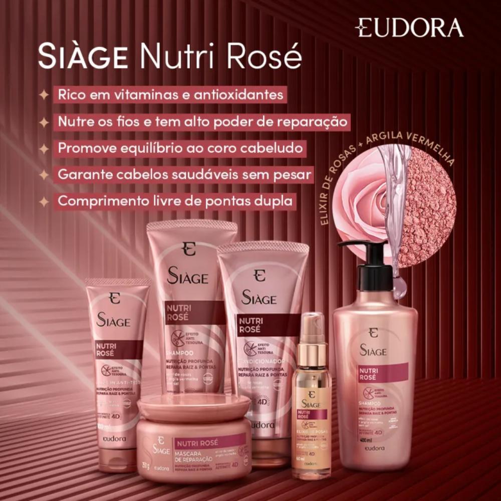 Miniatura Kit Eudora Siage Nutri Rose Shampoo Condicionador 200Ml