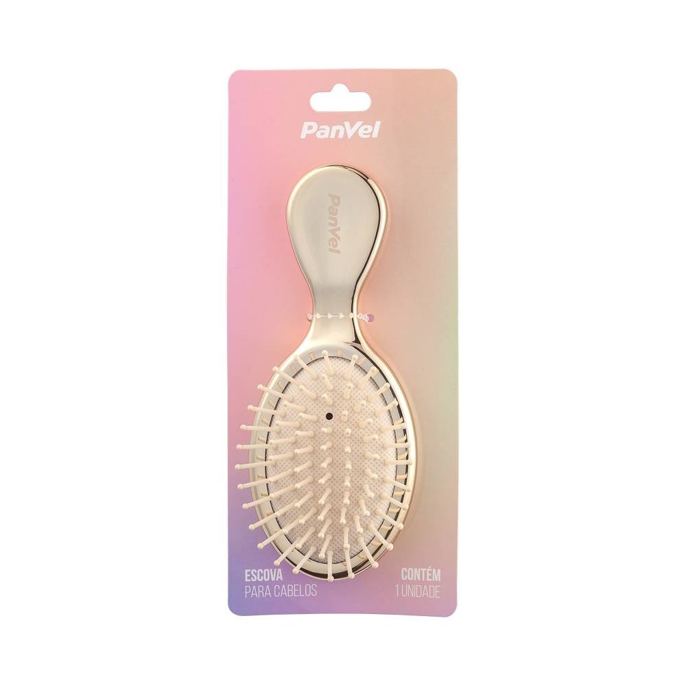 Miniatura Escova De Cabelo Dourado Pp Panvel Acessorios Coleção Prisma