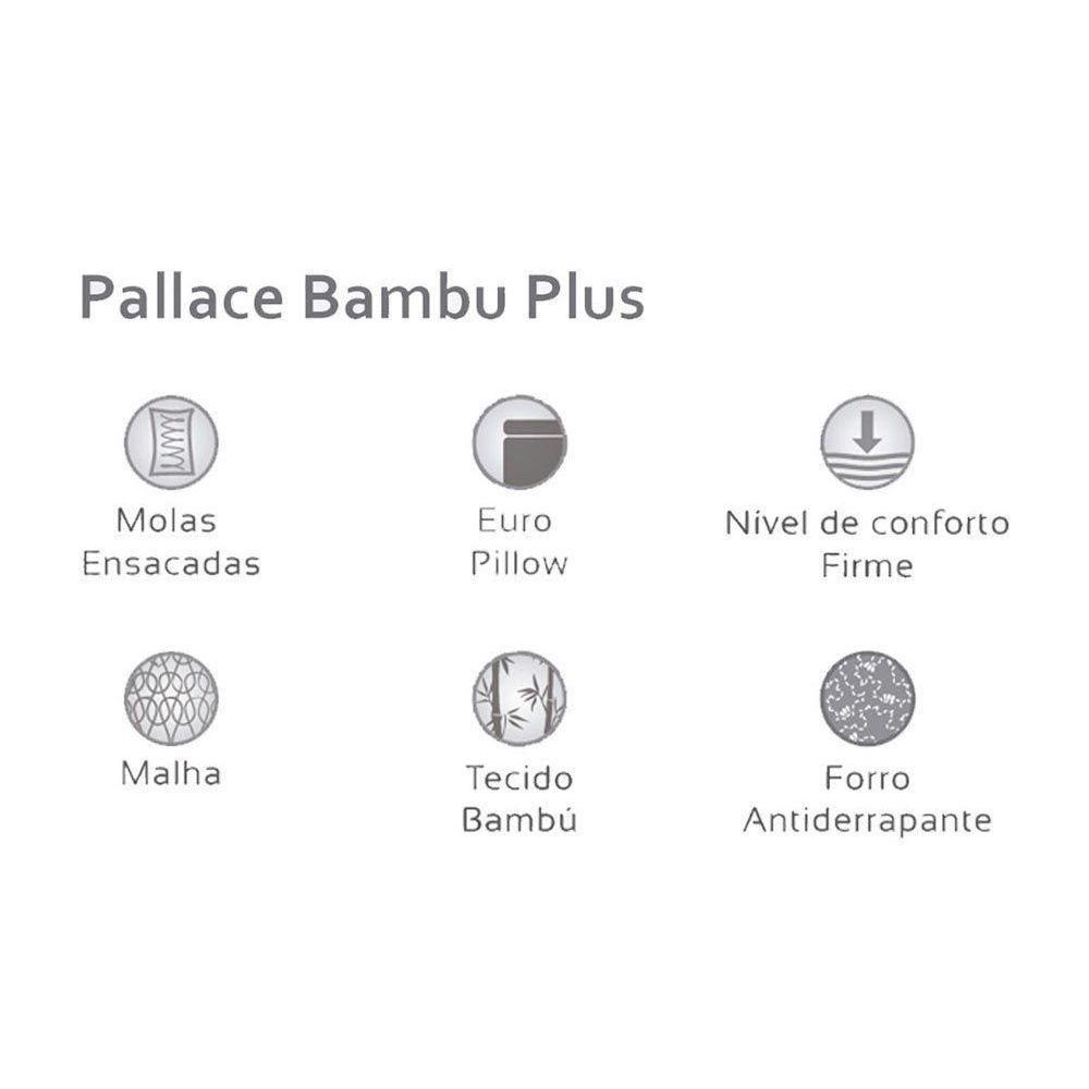 Miniatura Cama Box Baú King: Colchão Molas Ensacadas Herval Pallace Bambu Plus + Base Bege(193X203)
