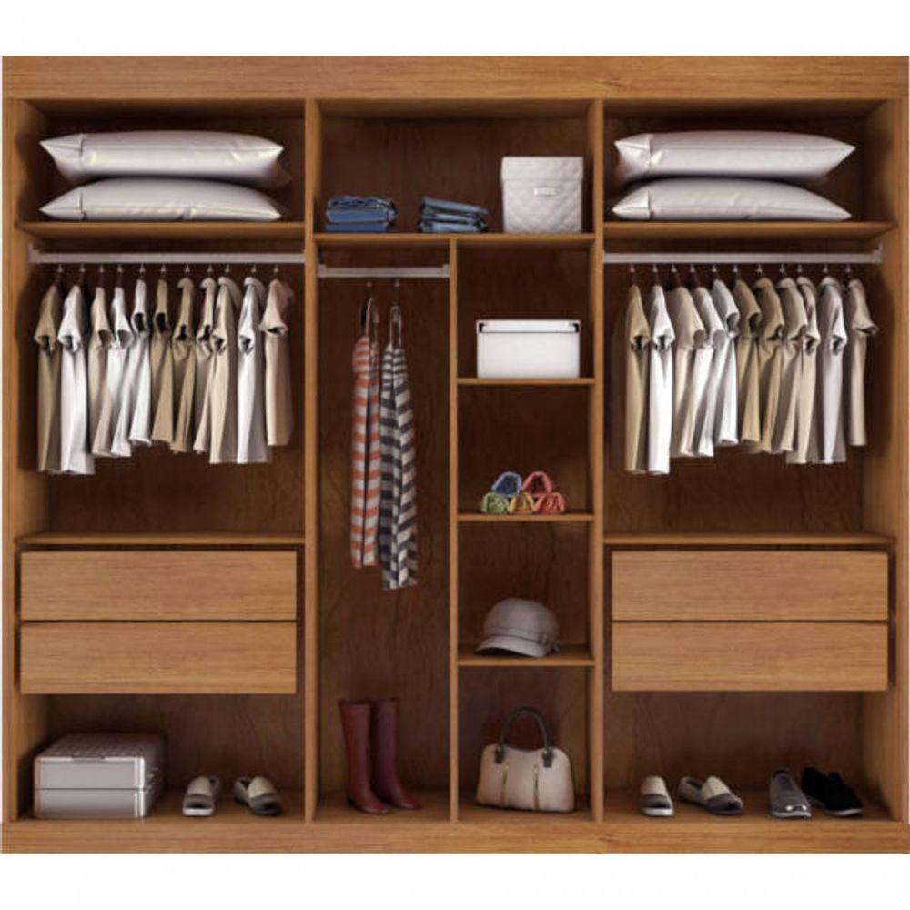 Miniatura Guarda-roupa Solteiro Espelho 4 Gavetas 2,21m - Capri-nature - Bianchi Móveis