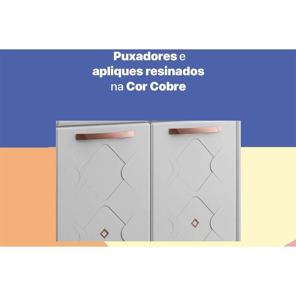 Miniatura Gabinete P- Pia Cozinha Balcão Mirage New Aço 3 Portas E 3 Gavetas C-tampo 120cm Branco Preto