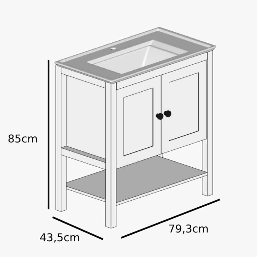 Miniatura Armário para Banheiro 2 Portas Hudson Azul Bleu