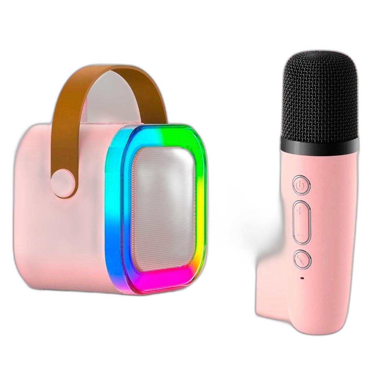 Caixinha Som Karaokê Portátil Bluetooth Microfone Sem Fio