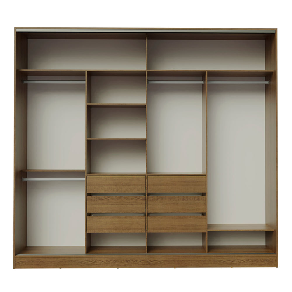 Miniatura Guarda-Roupa Casal Madesa Apolo 4 Portas de Correr Rustic Cor:Rustic