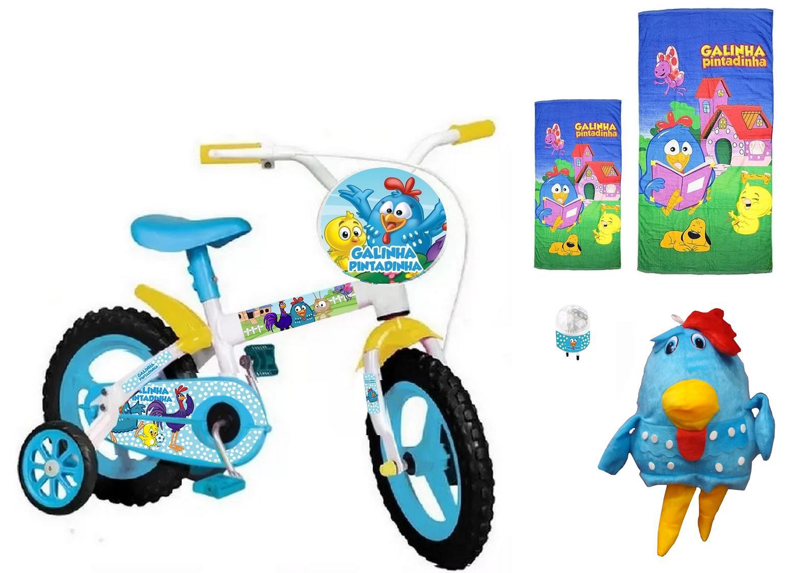 Miniatura Bicicleta Galinha Pintadinha Aro 12 Com 5 Itens