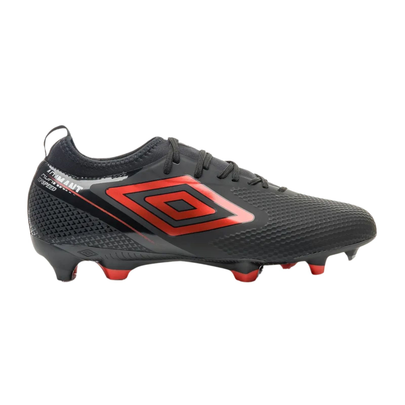 Chuteira Campo Umbro Adamant Top Speed Club Preto/Vermelho/Branco