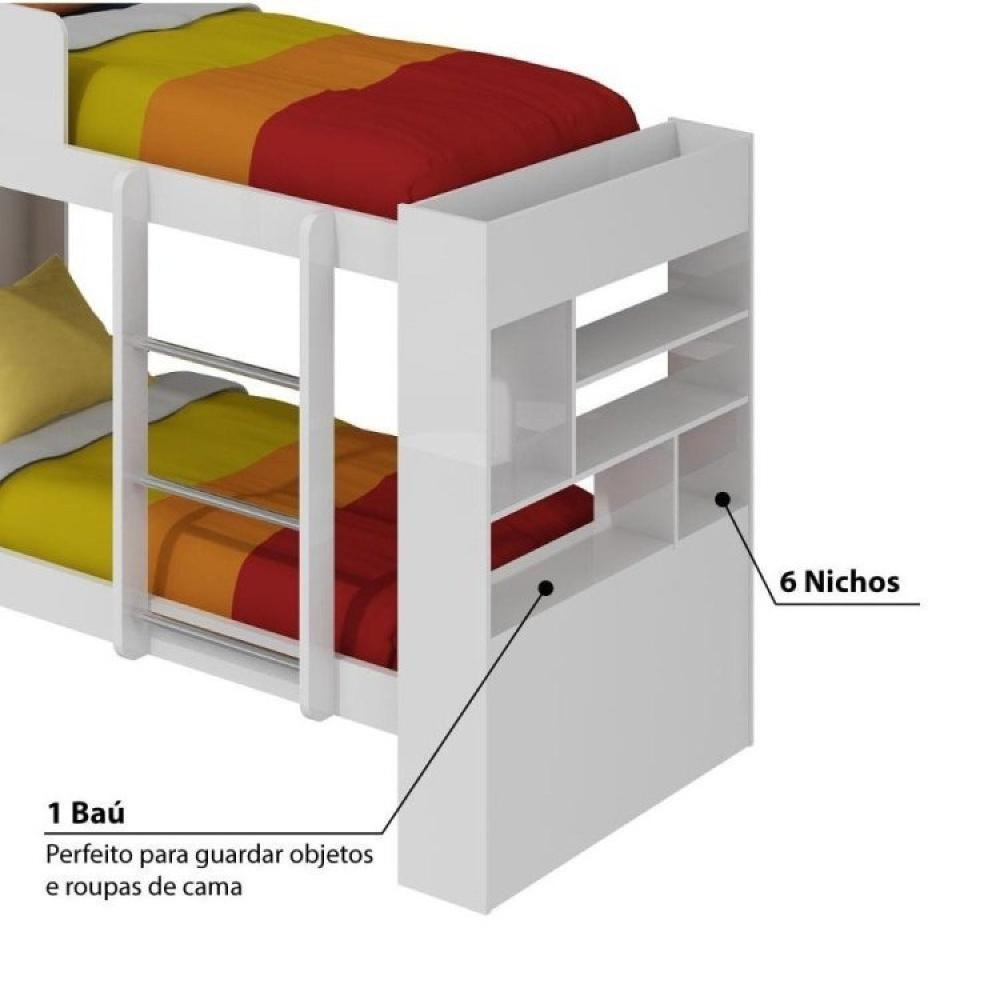 Treliche Juvenil Smart com 6 Nichos Cimol Branco