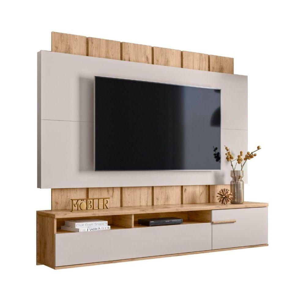 Miniatura Rack Bancada Suspenso Painel Para Tv 70? Sena Teca Ártico