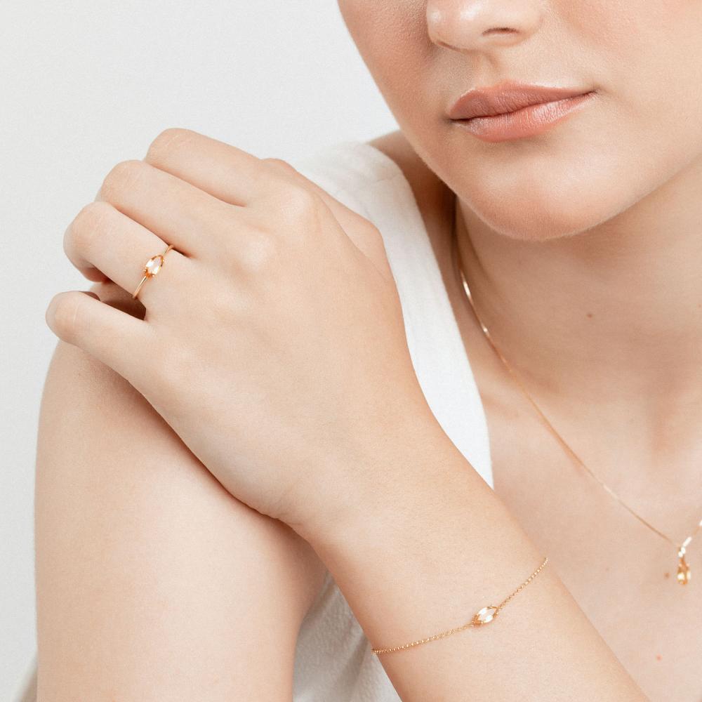Miniatura Pulseira com Citrino em Ouro Amarelo 18k