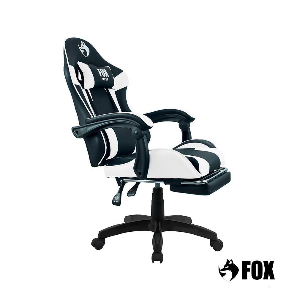 Miniatura Cadeira Gamer Fox Racer Zerda Com Apoio De Pés Branca W20