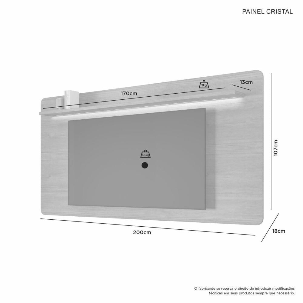 Miniatura Painel Cristal Candian 107x200x18 Cm Cinamomo