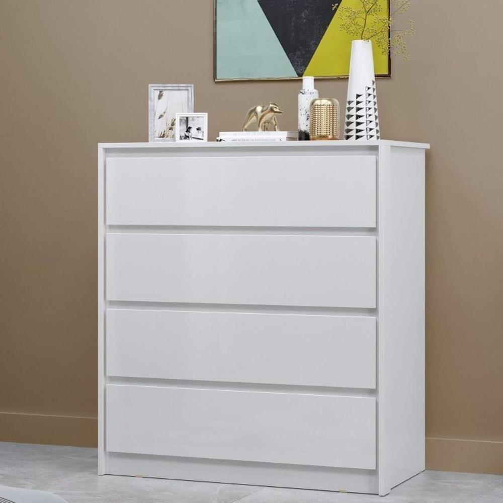Miniatura Conjunto Guarda-Roupa 6 portas Toledo e Cômoda Carla 4 Gavetas Branco