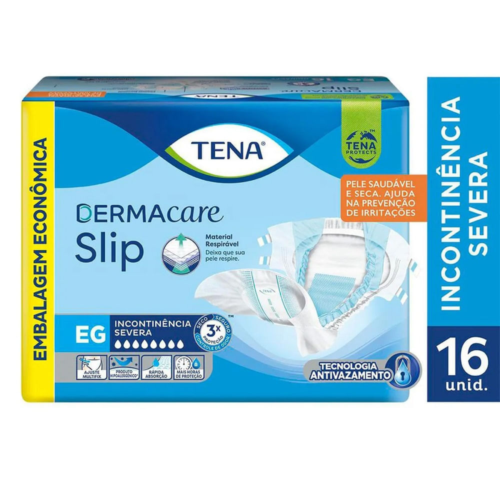 Miniatura Fralda Geriátrica Tena Dermacare Slip EG 16 Unidades Fralda Geriátrica Tena Dermacare Slip Descartável EG 16 Unidades