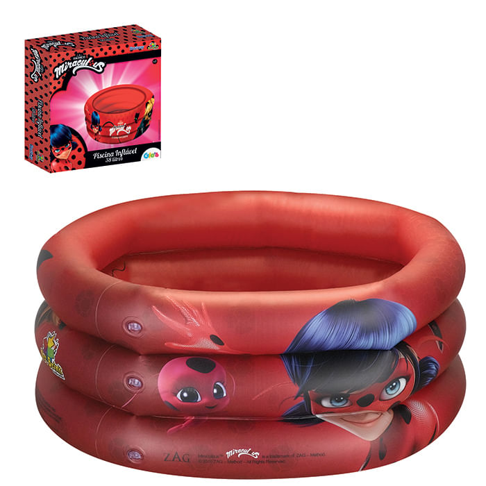 Miniatura Piscina Infantil Miraculous Ladybug 38 Litros - Original