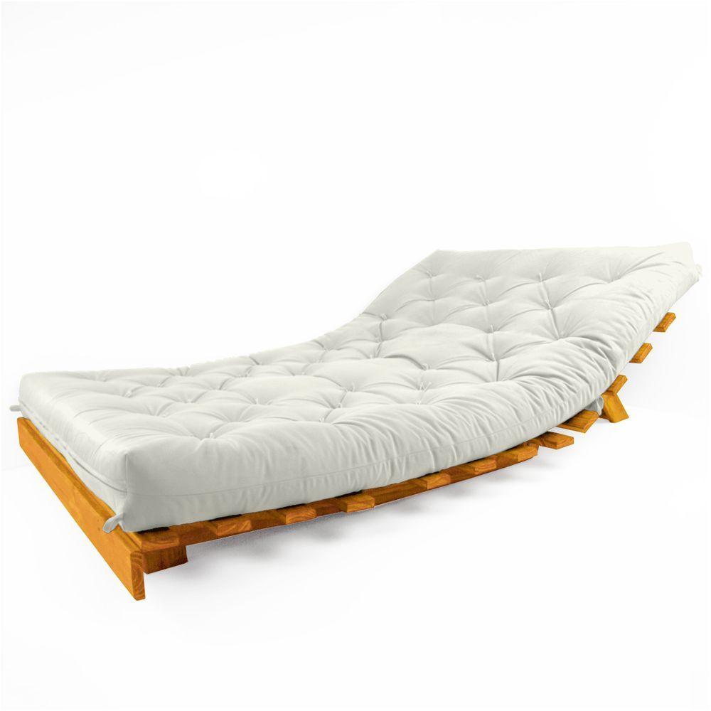 Sofá Cama Casal Futon Tokio D33 Madeira Maciça Cor Mel Ii