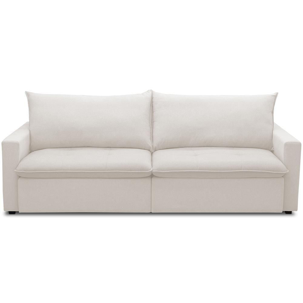Sofá Cama Retrátil Reclinável 208cm Lari F04 Bouclê Cru