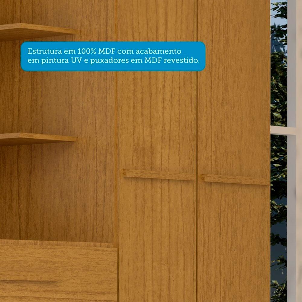 Miniatura Guarda-roupa Solteiro 110,20cm 2 Portas 4 Gavetas com Espelho 100% Mdf Cinamomo
