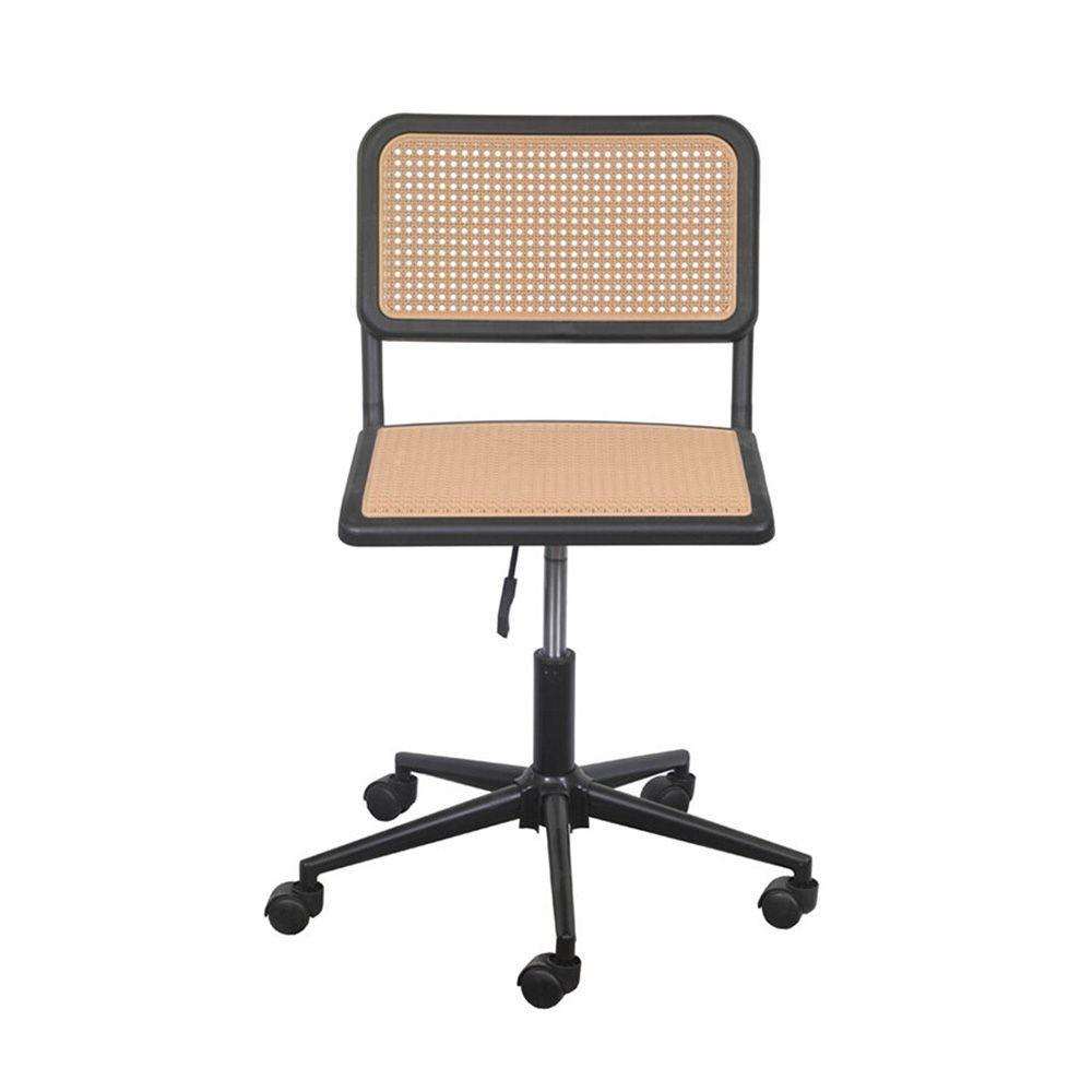 Miniatura Cadeira Cesca Rodízio Sem Braço - Preta/bege