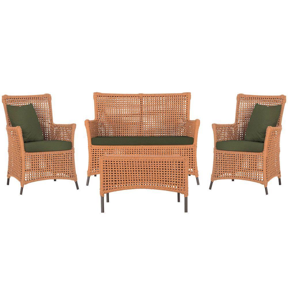 Miniatura Jogo Sofá 2 Poltronas E Mesa Igapó Marrom E13 Trama Original Terra Cota