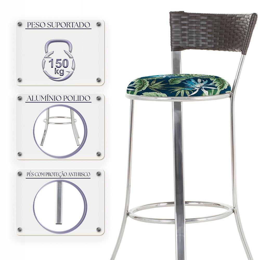 Miniatura Conjunto Com 2 Banquetas Em Alumínio, Fibra Sintética E Impermeável Tc Tabaco Z29