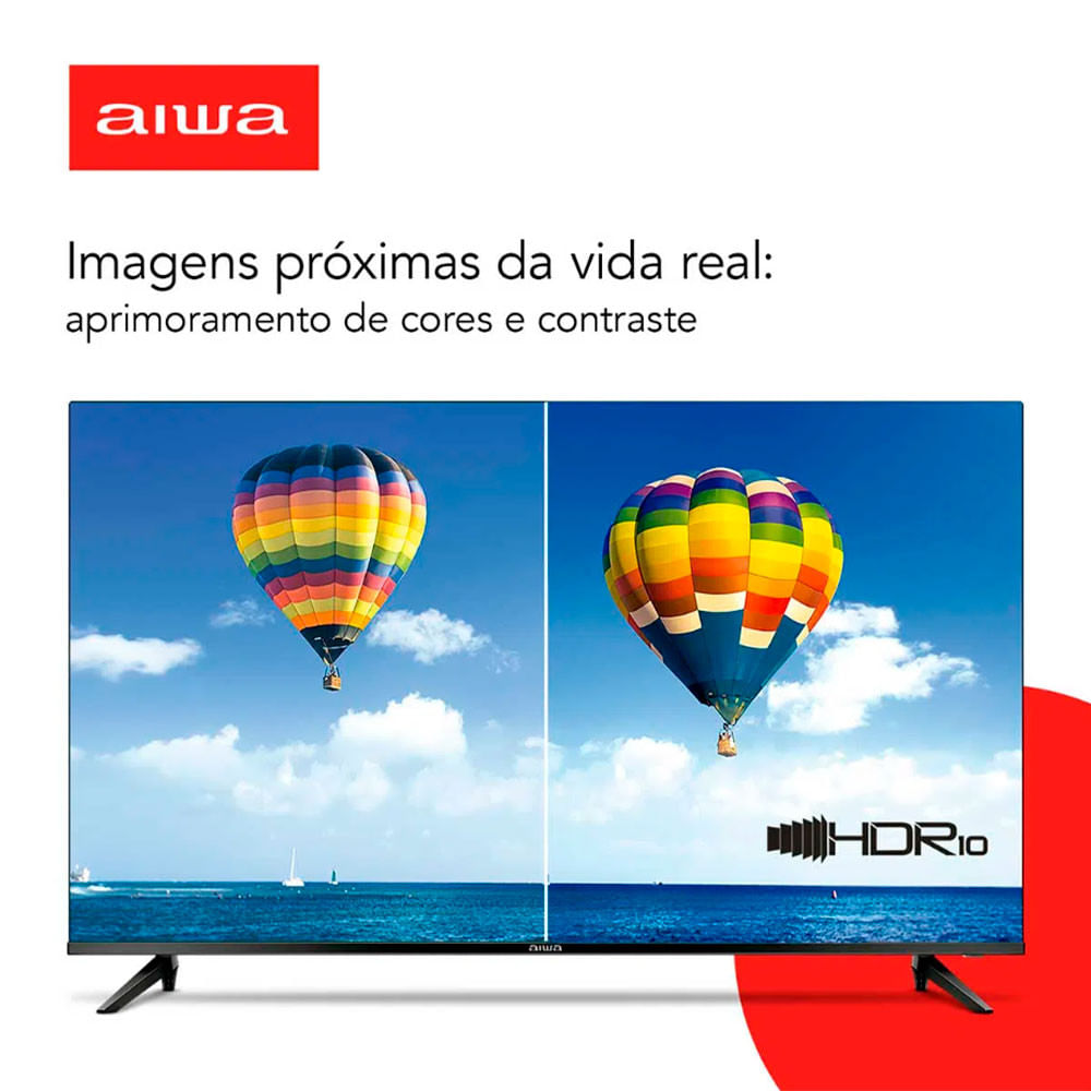 Smart TV D-LED 32 Polegadas AIWA Full HD Android Borda Ultrafina Preto - Bivolt