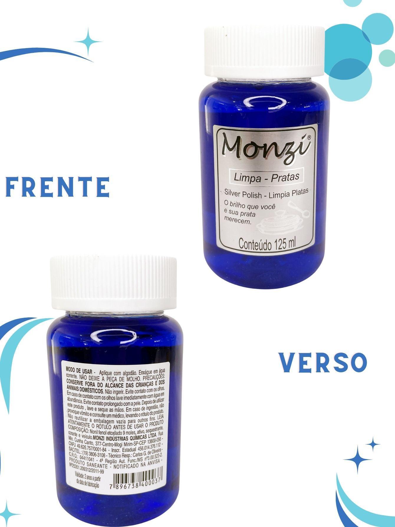 Limpa Prata 925 Monzi 125Ml Liquido Limpeza Jóia Corrente