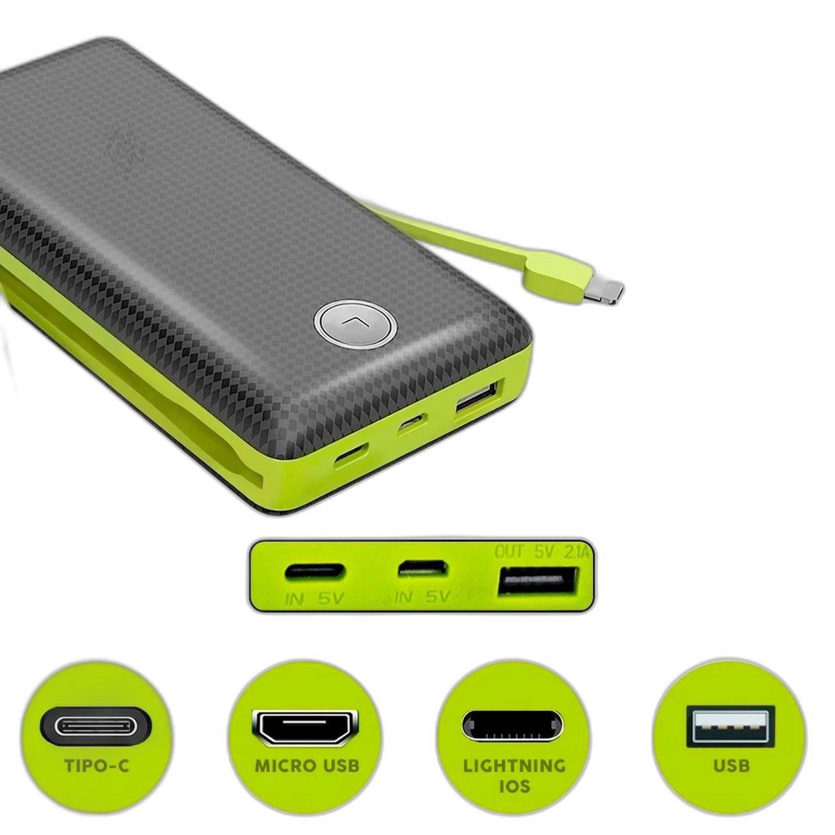 Miniatura Power Bank 20000Mah Bateria Portátil Celular Universal