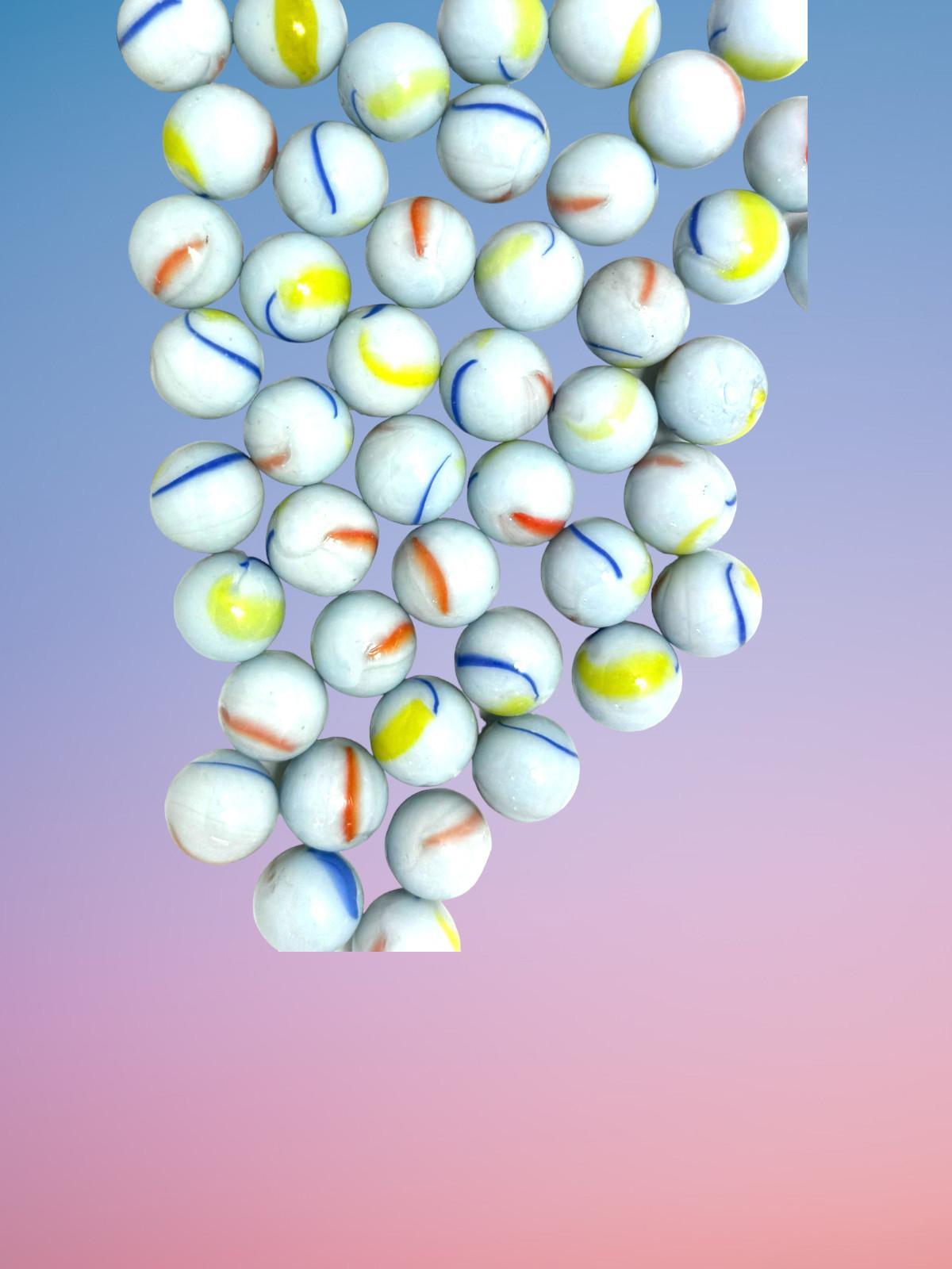 Miniatura Bolinha Bola De Gude De Leite Mini Gude Leitosinha- Kit 150U