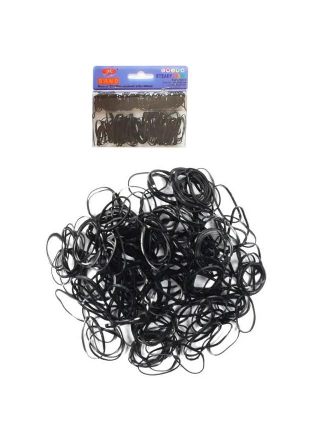Miniatura 240 Unidades Xuxinha Elásticos De Silicone Preta Cabelo