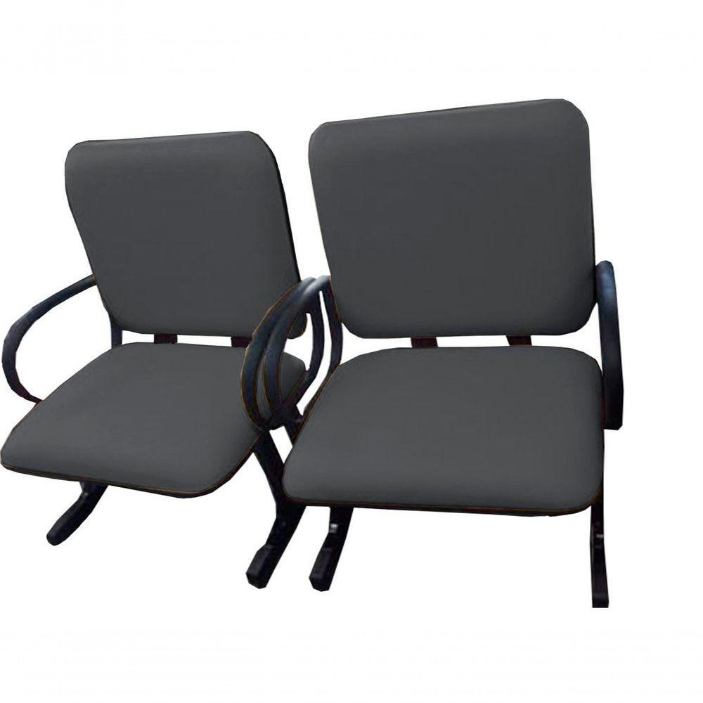 Miniatura 02 Cadeiras Para Escritório Para Obesos Até 250kg Cinza