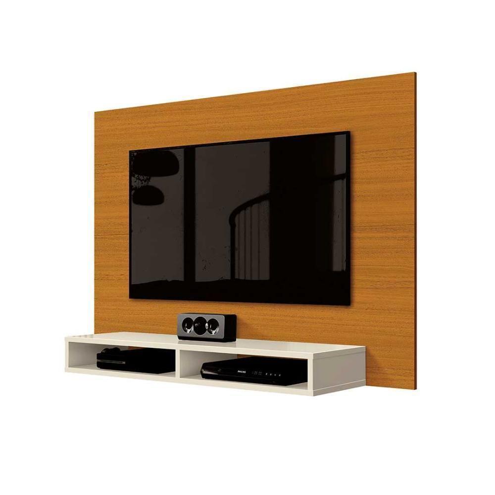 Miniatura Painel Para Tv Com Nicho Até 43 Polegadas 1,20m Fox New Jm Móveis - Cedro Off White Cedro Off White
