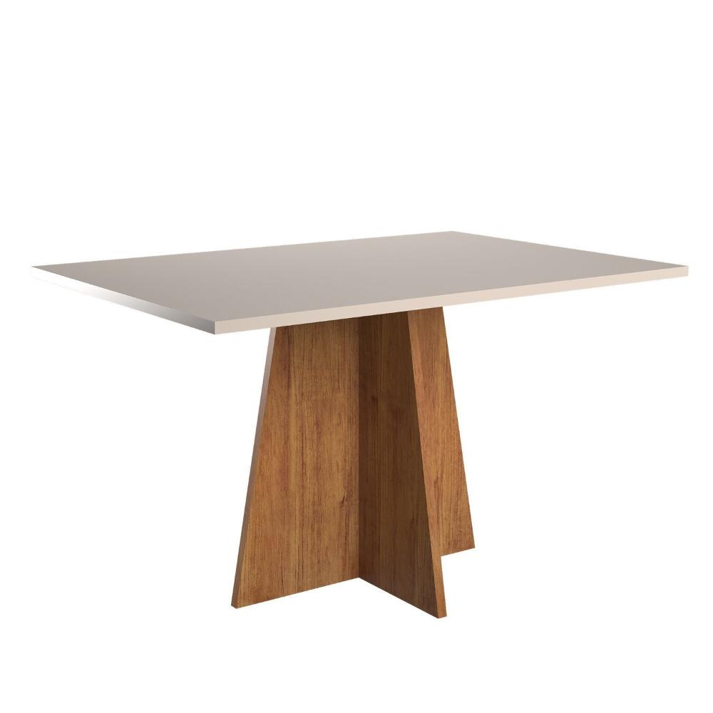 Miniatura Mesa de Jantar Retangular 1,20x80 Dalbelle com 4 Cadeiras Sicilia Mel/Blonde/Pérola