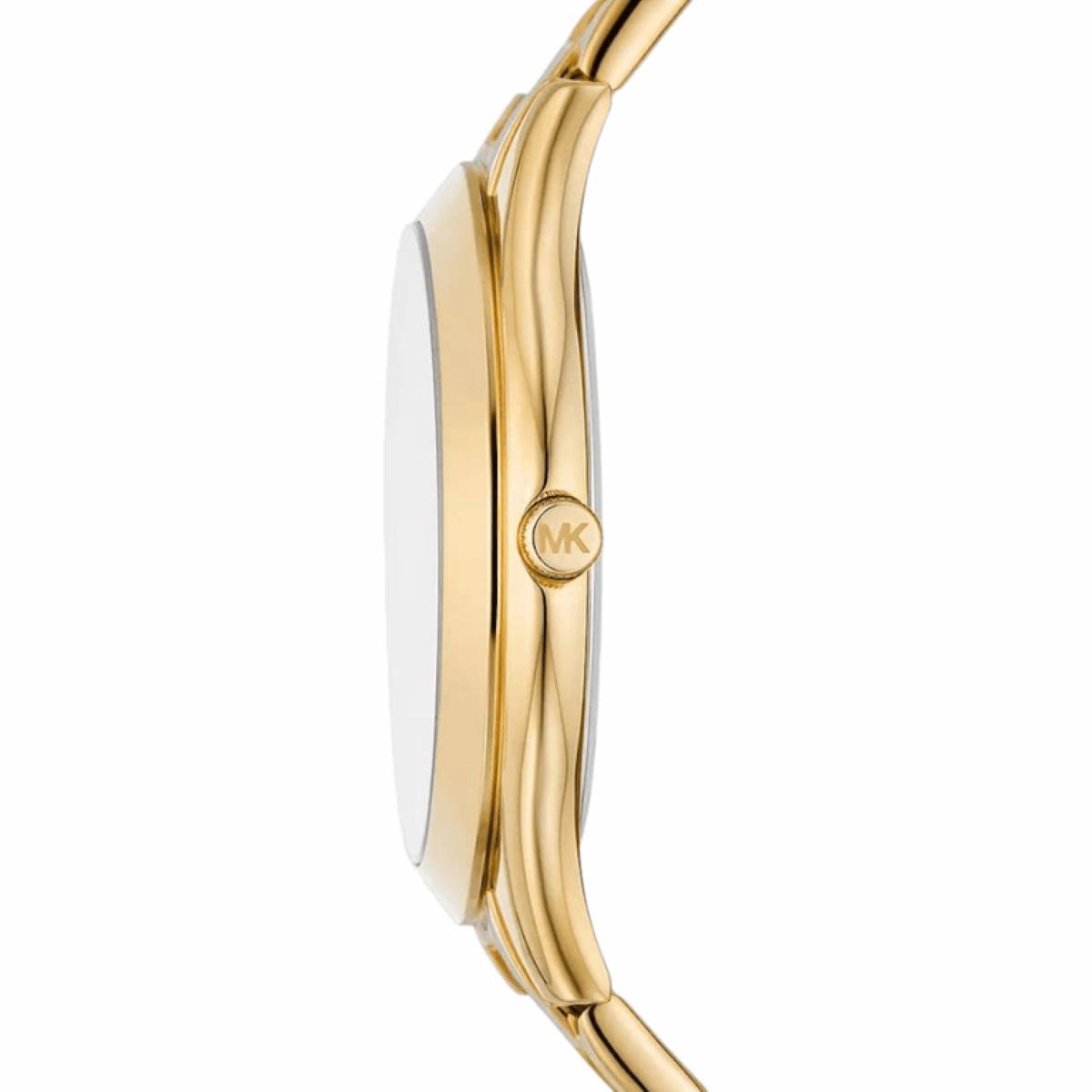 Miniatura Relógio Michael Kors Feminino Slim Runway Dourado Mk4732/1Dn