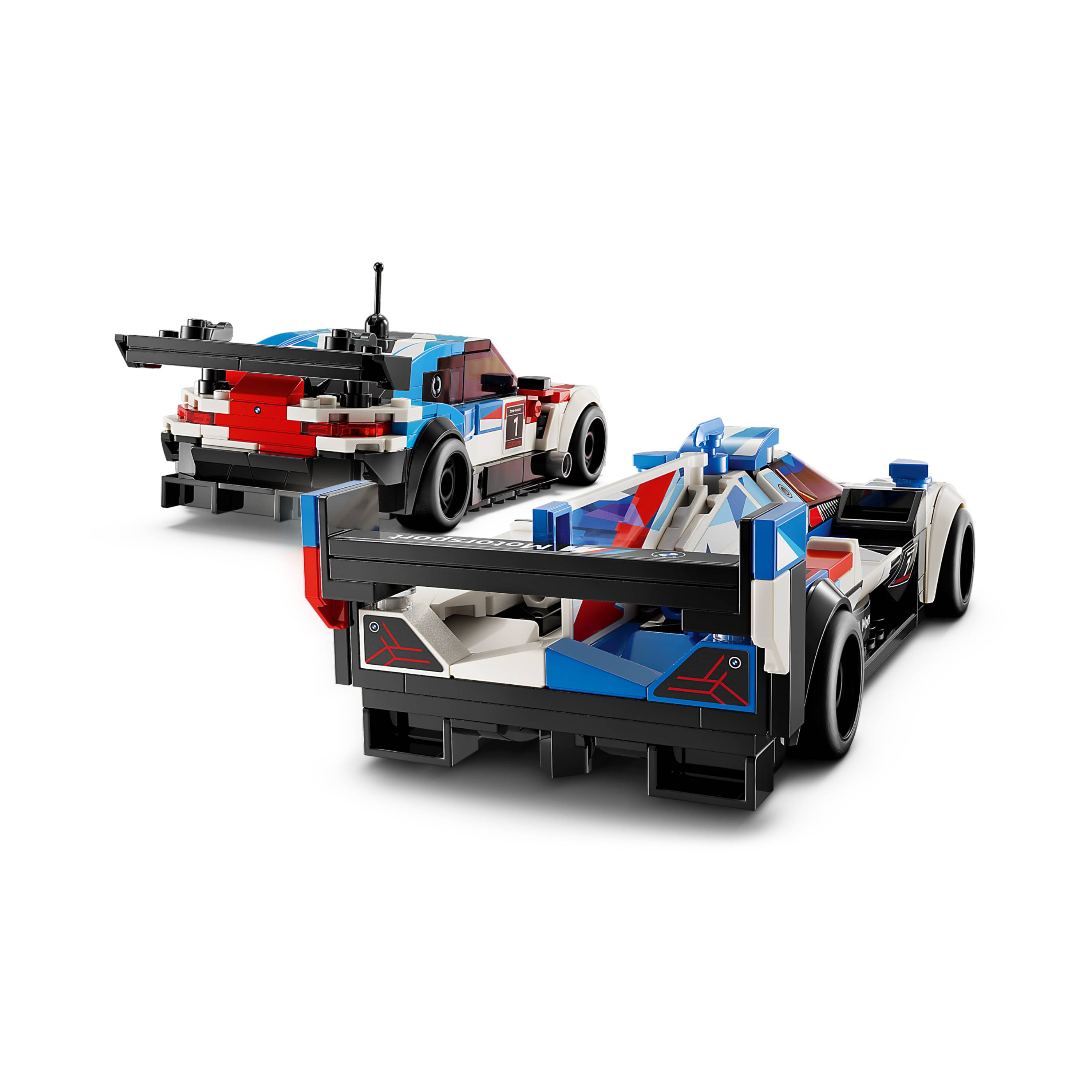 Miniatura LEGO Speed Champions - Carros de corrida BMW M4 GT3 e BMW M híbrido V8