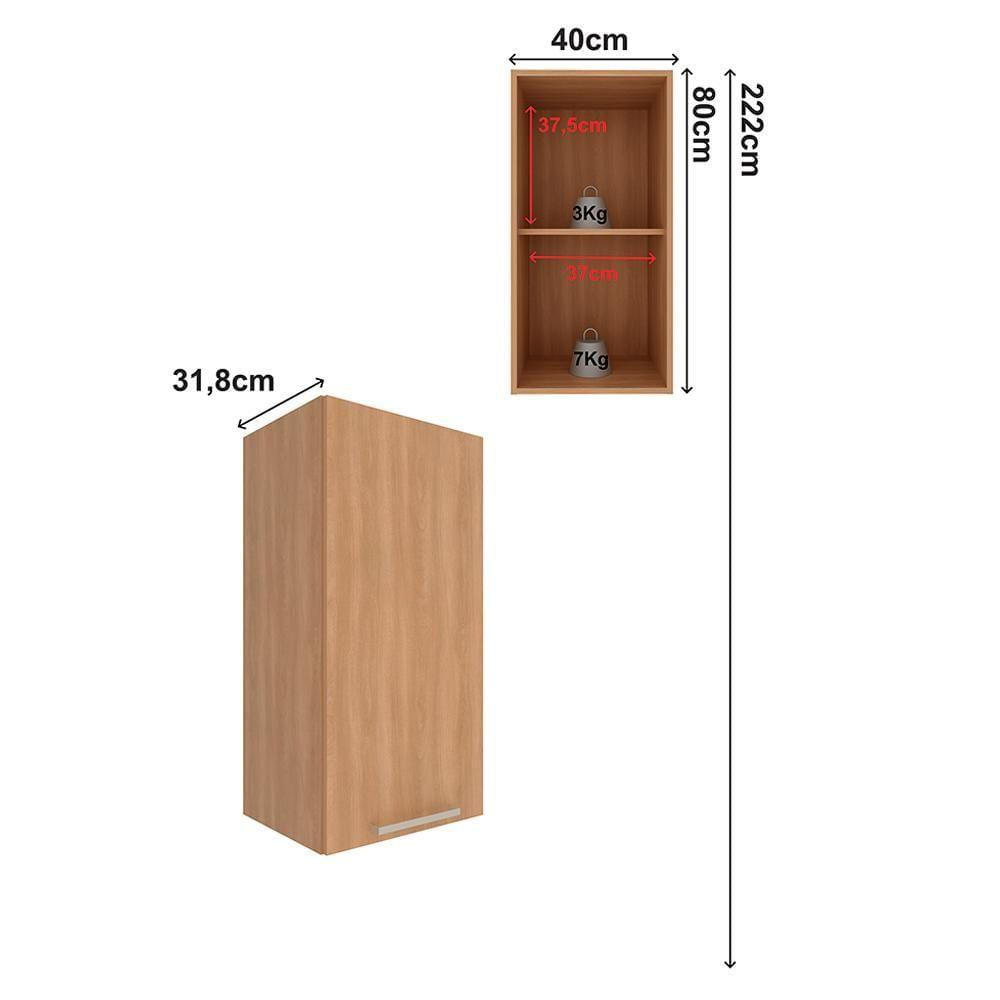 Miniatura Armario Aereo 1 Porta 40 Cm Mdp Cz3118 Freijo Tecno Mobili Freijo