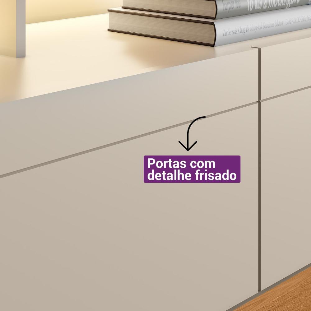 Conjunto Rack Cronos 2.2 com Kit Fita LED 1 Fita (2000mm) Nature/ Off White