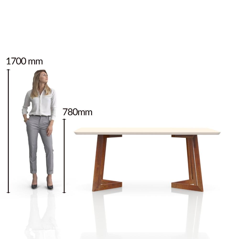 Miniatura Conjunto Sala de Jantar 6 Lugares Madeira Eucalipto Ametista Móveis Meneghetti Caramelo/Bege Claro