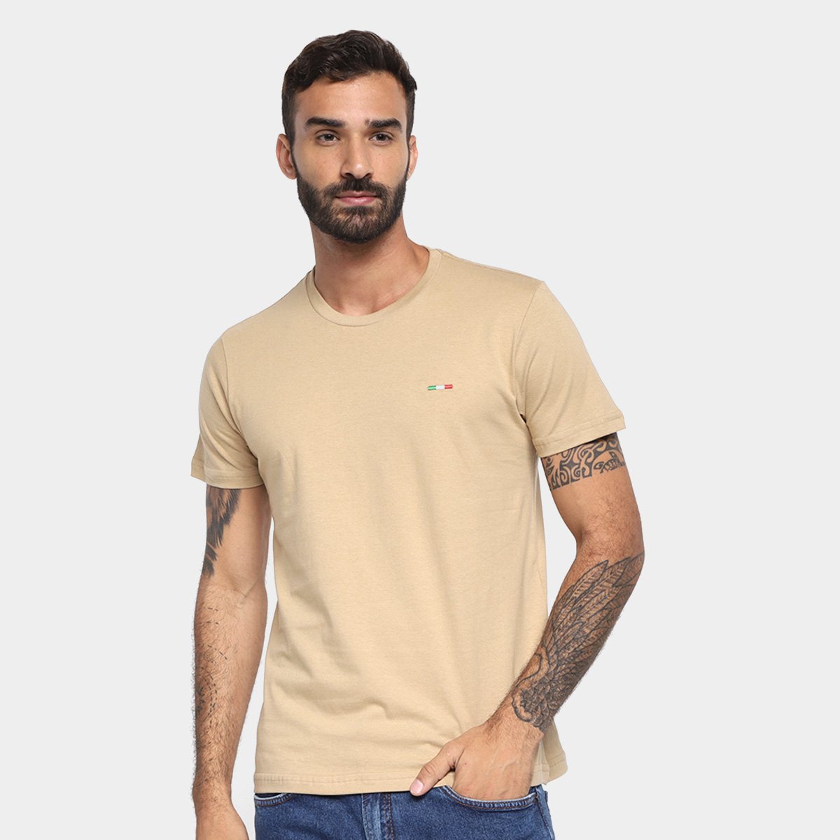 Miniatura Kit Camiseta Industrie Itália Masculina 3 Peças Preto+Bege - G
