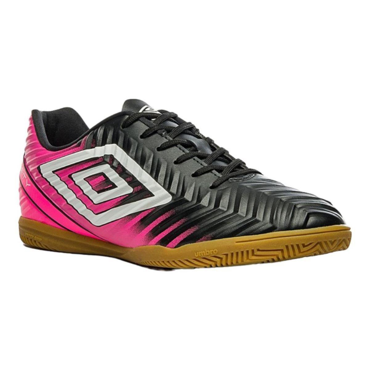 Miniatura Chuteira Futsal Umbro Fifty V Unissex Preto+Rosa - 40