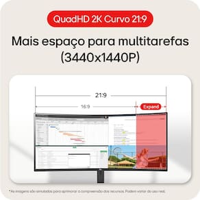 Miniatura Monitor Curvo 34” LG UltraWide WQHD 34WR50QK-B 100Hz HDR10 Preto