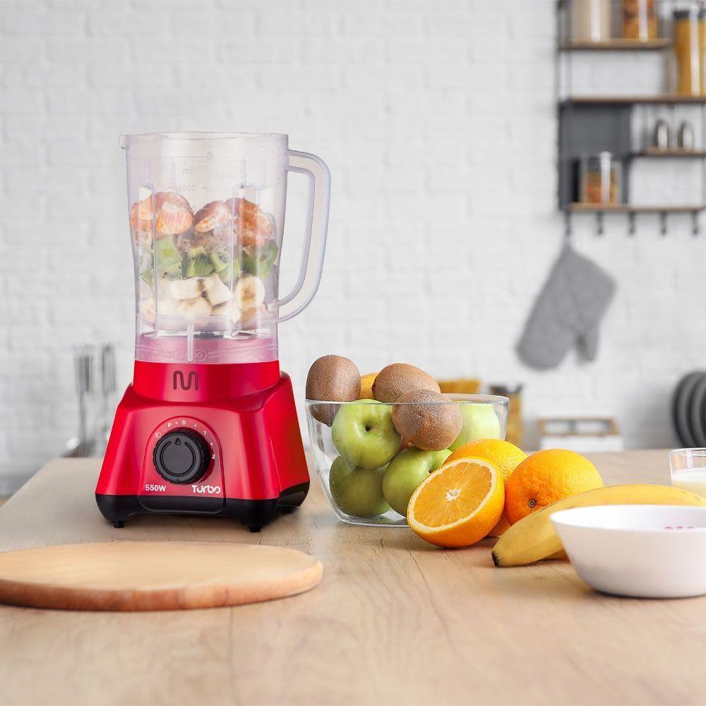 Miniatura Liquidificador Turbo 2,1l 2 Velocidades 550w 127v Vermelho Multi Home - Lq553 Vermelho 127v
