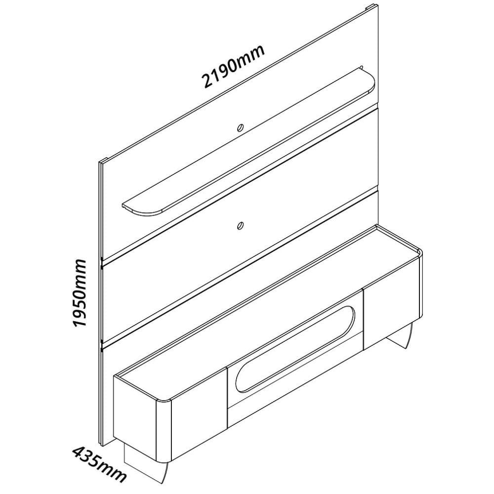 Rack com Painel para Tv até 85 Polegadas 1 Gaveta 2 Portas com Led 1 Prateleira Off White/Off White-Naturale